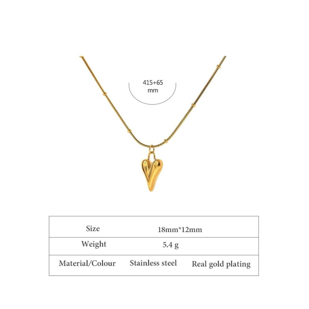 New 18K Gold Plated Heart Necklace a - Picture 2 of 5
